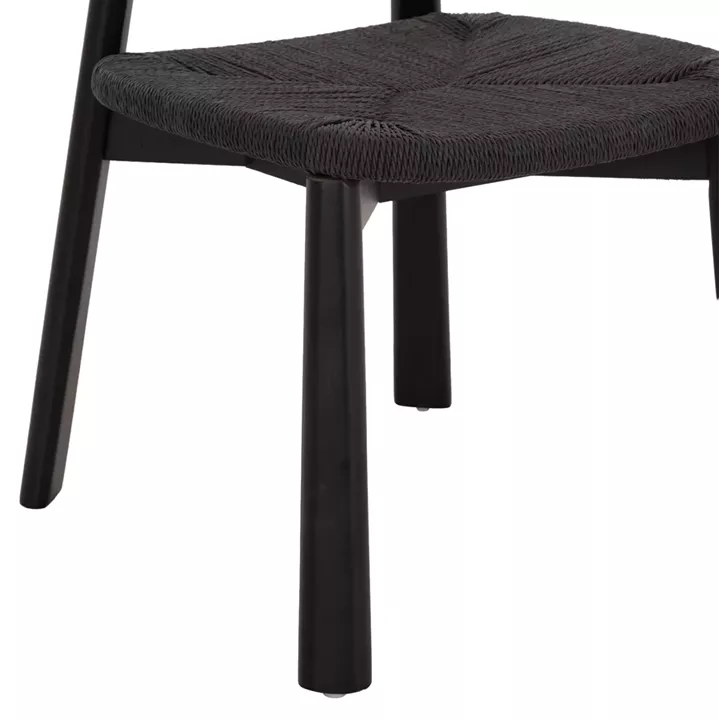 DINING CHAIR OSORIO HM18335.02 RUBBERWOOD & ROPE IN BLACK 51x55x74Hcm.