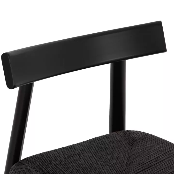 DINING CHAIR OSORIO HM18335.02 RUBBERWOOD & ROPE IN BLACK 51x55x74Hcm.