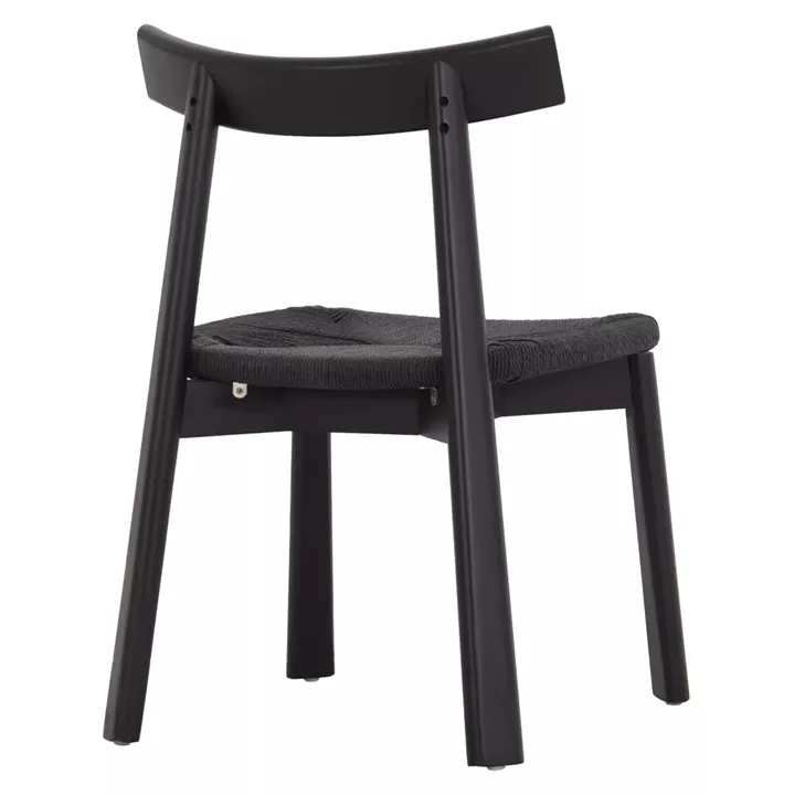 DINING CHAIR OSORIO HM18335.02 RUBBERWOOD & ROPE IN BLACK 51x55x74Hcm.