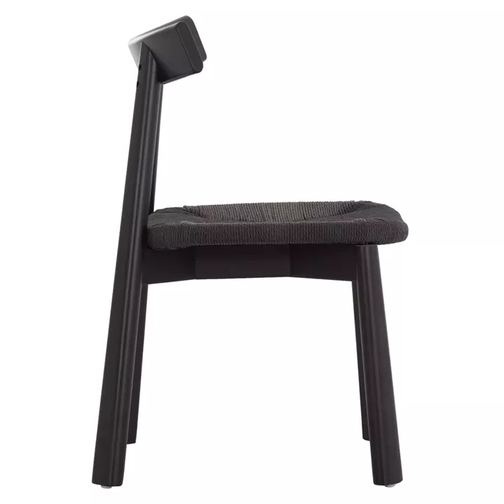 DINING CHAIR OSORIO HM18335.02 RUBBERWOOD & ROPE IN BLACK 51x55x74Hcm.