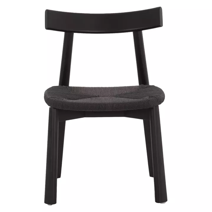 DINING CHAIR OSORIO HM18335.02 RUBBERWOOD & ROPE IN BLACK 51x55x74Hcm.