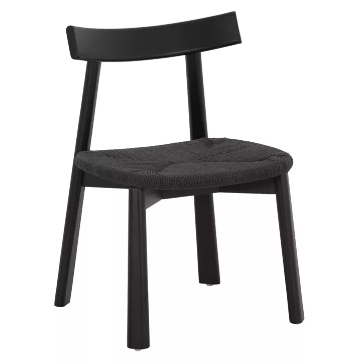 DINING CHAIR OSORIO HM18335.02 RUBBERWOOD & ROPE IN BLACK 51x55x74Hcm.