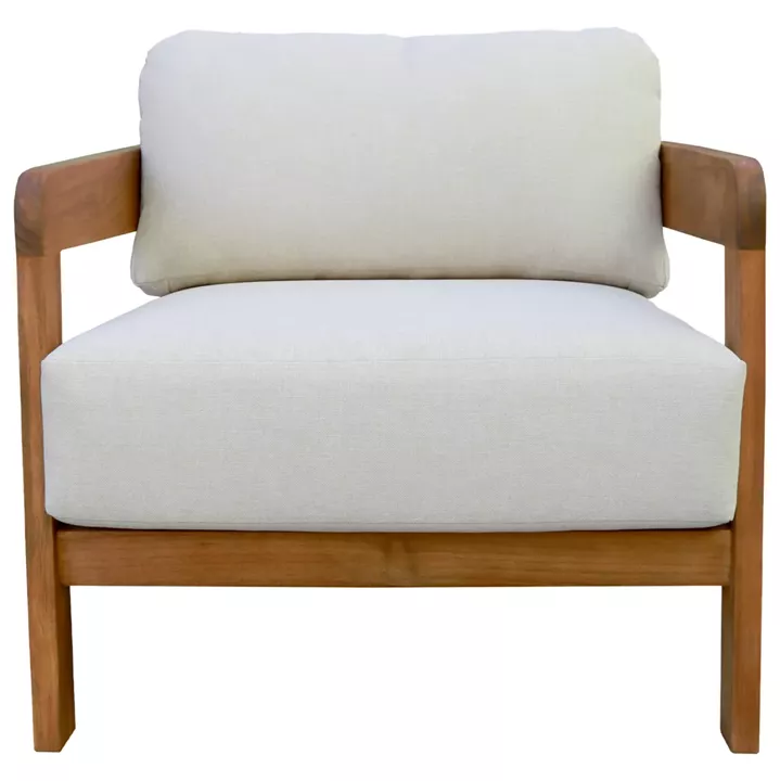 OUTDOOR LOUNGE SET 4PCS SOLARA HM6514 ACACIA WOOD--POLYESTER CUSHIONS COVERS IN ECRU