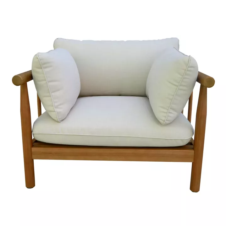 OUTDOOR LOUNGE SET 4PCS ELMORA HM6517 ACACIA WOOD--POLYESTER CUSHIONS COVERS IN ECRU