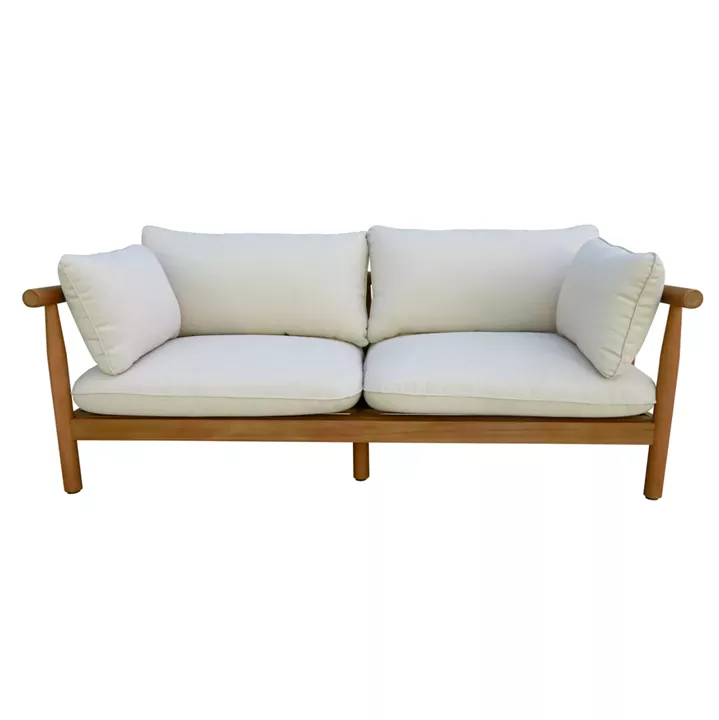 OUTDOOR LOUNGE SET 4PCS ELMORA HM6517 ACACIA WOOD--POLYESTER CUSHIONS COVERS IN ECRU