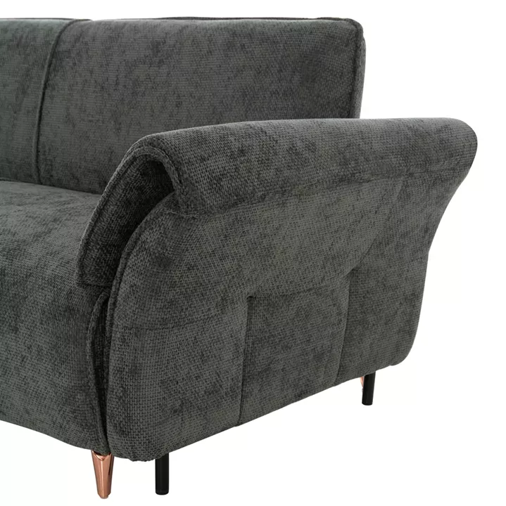 CORNER REVERSIBLE SOFA-BED MAILO HM6071.03 GREEN FABRIC-METAL LEGS 300x145x80Hcm.