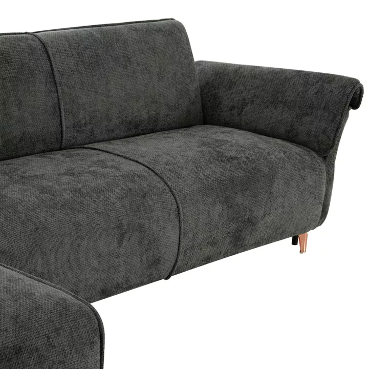 CORNER REVERSIBLE SOFA-BED MAILO HM6071.03 GREEN FABRIC-METAL LEGS 300x145x80Hcm.
