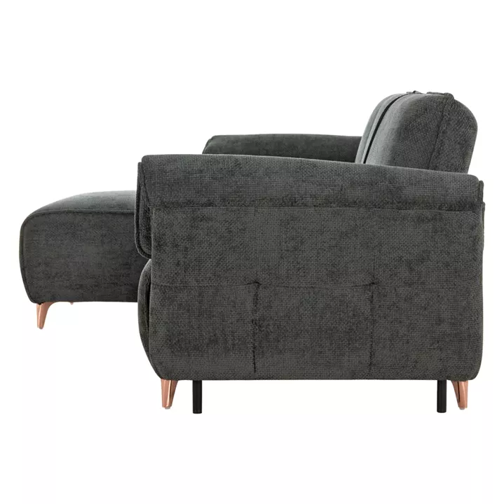 CORNER REVERSIBLE SOFA-BED MAILO HM6071.03 GREEN FABRIC-METAL LEGS 300x145x80Hcm.