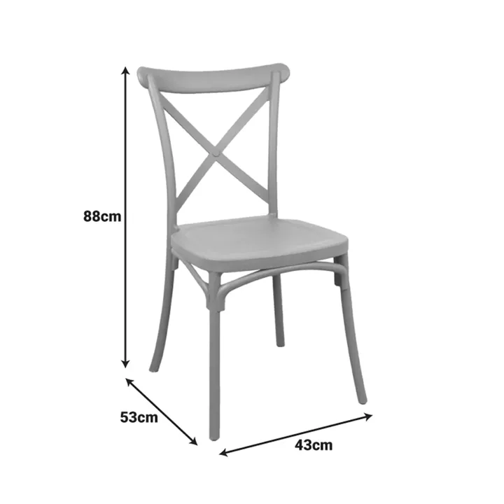 Stackable Crossie pakoworld pp chair dark green 43x53x88cm