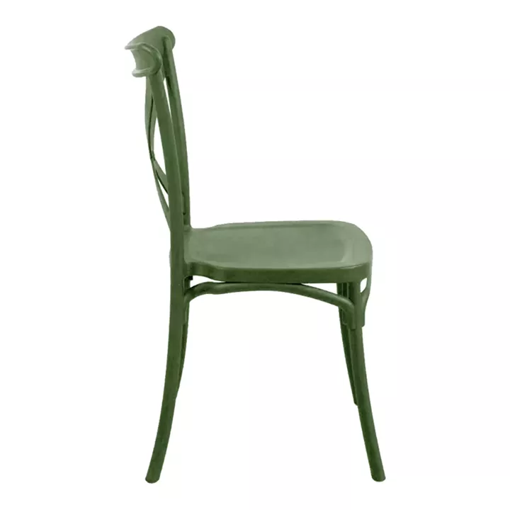 Stackable Crossie pakoworld pp chair dark green 43x53x88cm