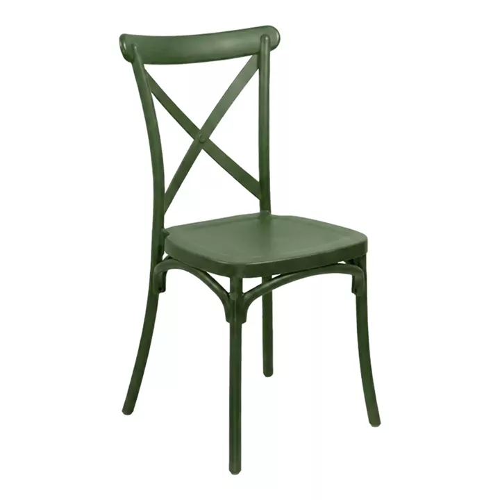 Stackable Crossie pakoworld pp chair dark green 43x53x88cm