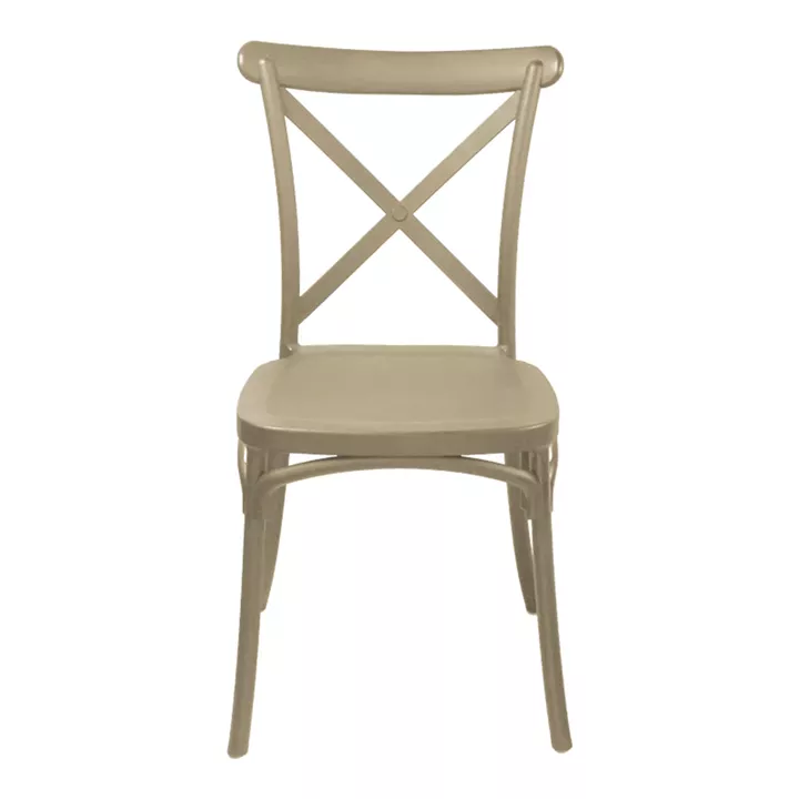 Καρέκλα Crossie pakoworld στοιβαζόμενη pp cappuccino 43x53x88εκ