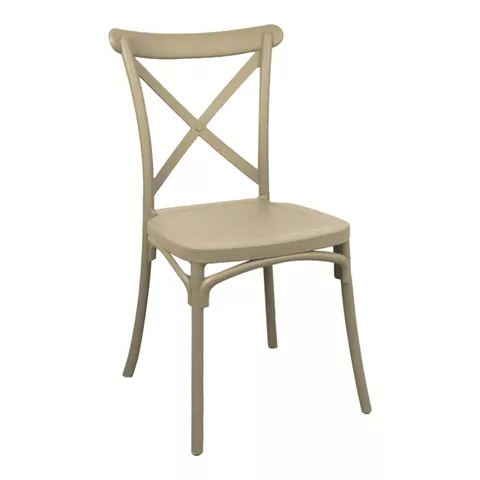 Καρέκλα Crossie pakoworld στοιβαζόμενη pp cappuccino 43x53x88εκ