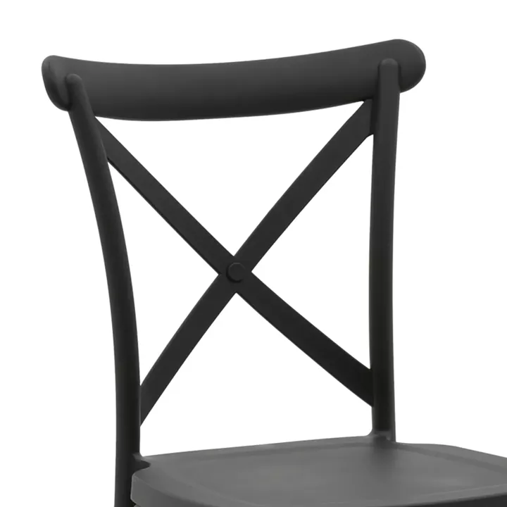 Stackable Crossie pakoworld pp chair black 43x53x88cm