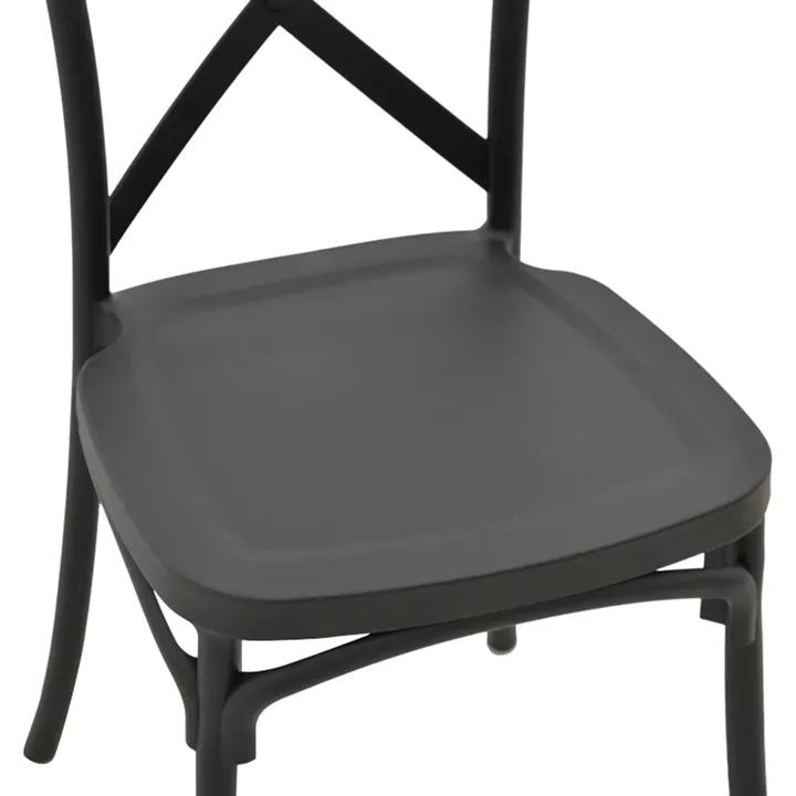 Stackable Crossie pakoworld pp chair black 43x53x88cm