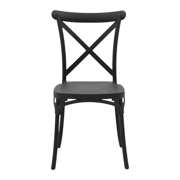 Stackable Crossie pakoworld pp chair black 43x53x88cm