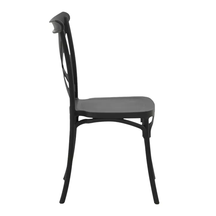 Stackable Crossie pakoworld pp chair black 43x53x88cm