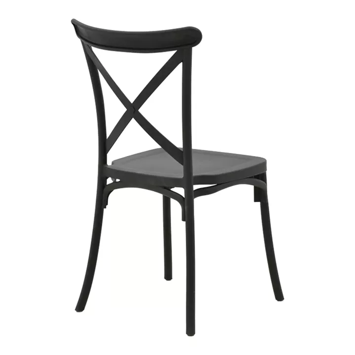 Stackable Crossie pakoworld pp chair black 43x53x88cm