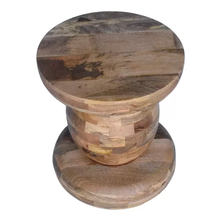 Side table Zanze pakoworld walnut color mango wood Φ40x50cm