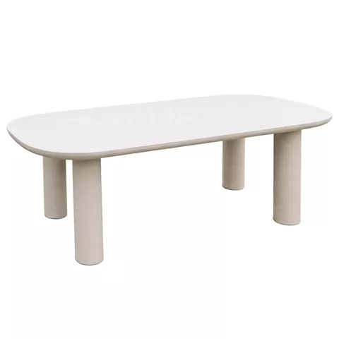 DINING TABLE KIORA HM6597.02 BEIGE FIBER CEMENT 200x100x75Hcm.