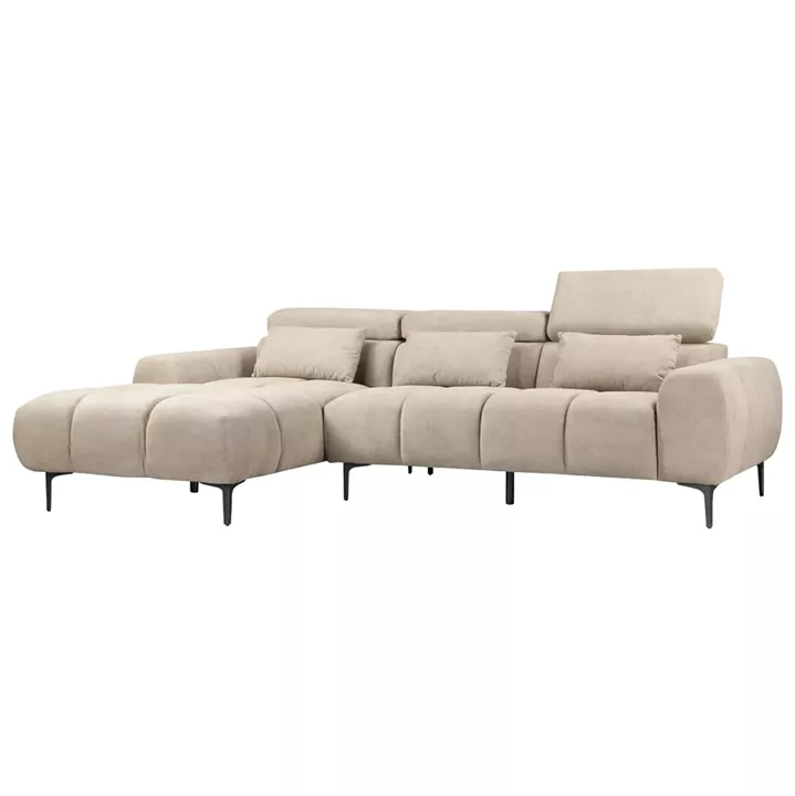 ΚΑΝΑΠΕΣ ΑΡΙΣΤΕΡΗ ΓΩΝΙΑ DIVYA HM3267.11L ΜΠΕΖ ΥΦΑΣΜΑ 264x175x99Υεκ.