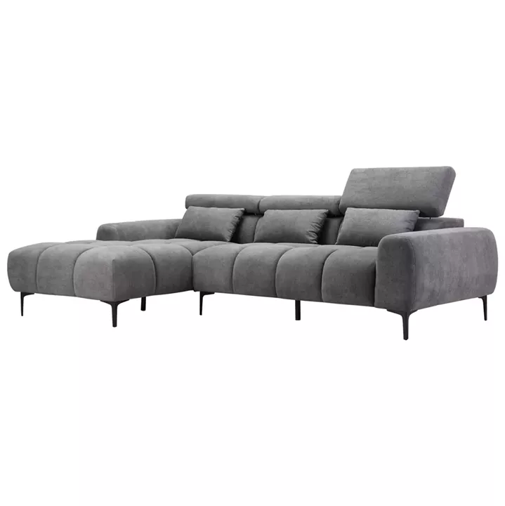 ΚΑΝΑΠΕΣ ΑΡΙΣΤΕΡΗ ΓΩΝΙΑ DIVYA HM3267.12L ΓΚΡΙ ΥΦΑΣΜΑ 264x175x99Υεκ.