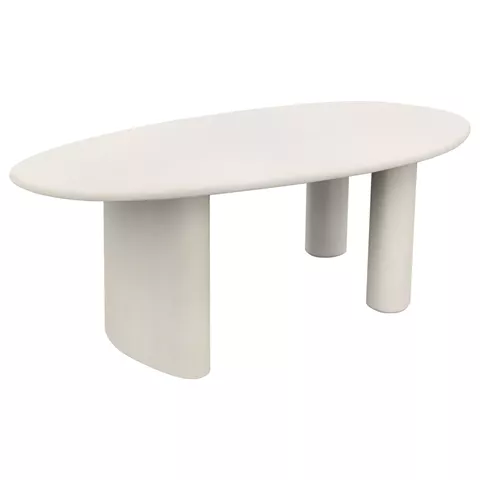 DINING TABLE OVAL VOLPE HM6599.02 FIBER CEMENT IN BEIGE 240x100x75Hcm
