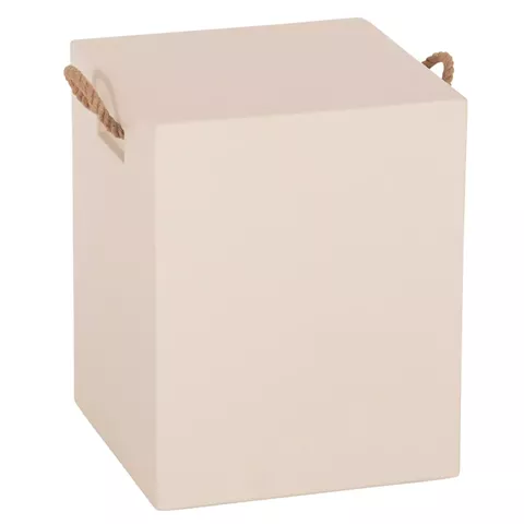SQUARE STOOL WITH ROPE HANDLES ZAK HM6581.02 FIBER CEMENT IN BEIGE 36x36x45.5Hcm.