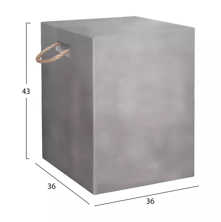 ΣΚΑΜΠΟ ΤΕΤΡΑΓΩΝΟ FIBER CEMENT ΜΕ ΧΕΡΟΥΛΙΑ ZAK HM6581.01 ΣΕ ΓΚΡΙ 36x36x43Υεκ