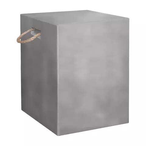 SQUARE STOOL WITH ROPE HANDLES ZAK HM6581.01 FIBER CEMENT IN GREY 36x36x43Hcm.
