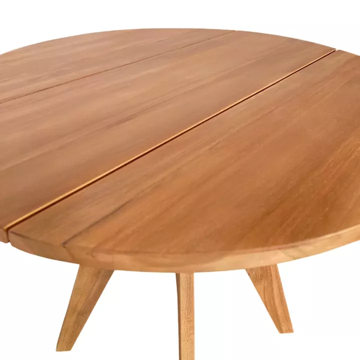 Τραπέζι Cadrada pakoworld teak ξύλο σε φυσική απόχρωση Φ80x76εκ