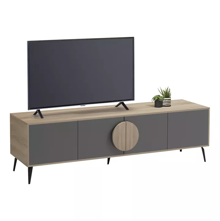 TV FURNITURE SAVORE HM18370.13 MELAMINE SONAMA-GREY 180Χ35.5Χ51Hcm.