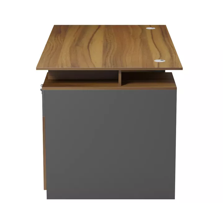 OFFICE DESK WITH RIGHT SIDE CABINET TACTIC HM18388.03 MELAMINE IN WALNUT/GREY 150x80x76Hcm
