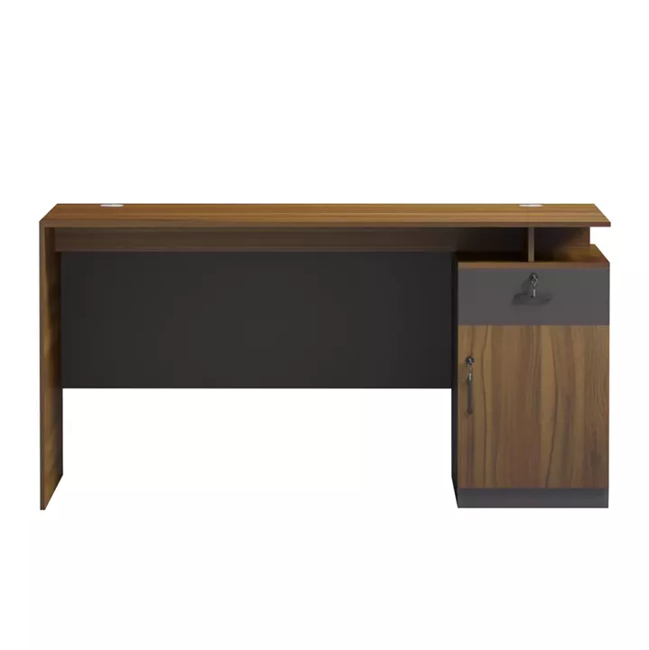 OFFICE DESK WITH RIGHT SIDE CABINET TACTIC HM18388.03 MELAMINE IN WALNUT/GREY 150x80x76Hcm