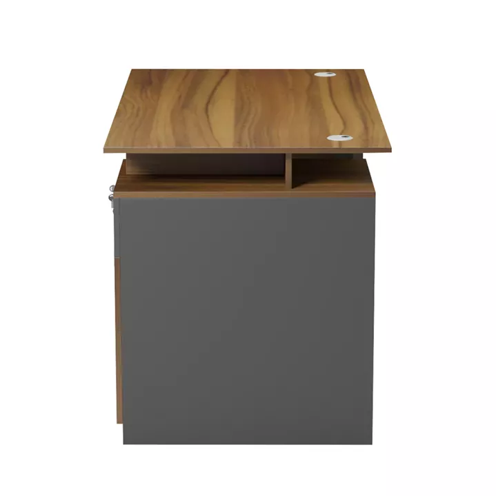 OFFICE DESK WITH RIGHT SIDE CABINET TACTIC HM18389.03 MELAMINE IN WALNUT/GREY 120x70x76Hcm