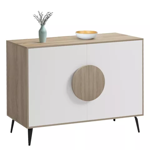 ΜΠΟΥΦΕΣ SAVORE HM18367.11 ΜΕΛΑΜΙΝΗ SONAMA/ΛΕΥΚΟ-ΜΑΥΡΑ ΜΕΤΑΛ.ΠΟΔΙΑ 110x35.5x82Υεκ.