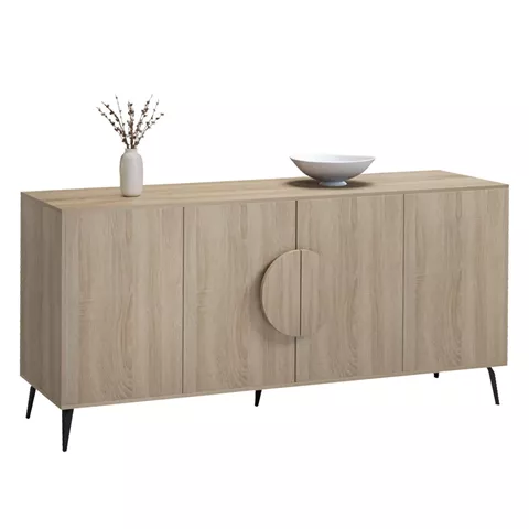 SIDEBOARD SAVORE HM18368.01 MELAMINE IN SONAMA-BLACK METAL LEGS 180x35.5x82Hcm.