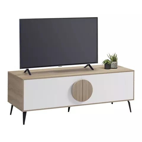 TV FURNITURE SAVORE HM18369.11 MELAMINE IN SONAMA/WHITE 140Χ35.5Χ51Hcm.