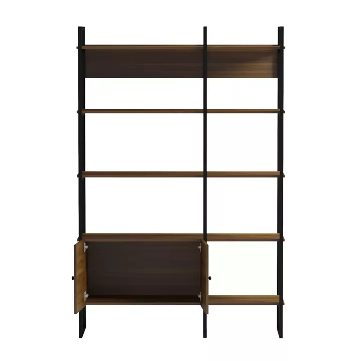 ΒΙΒΛΙΟΘΗΚΗ-ΡΑΦΙΕΡΑ NEZER HM18377.03 ΜΕΤΑΛΛΟ--ΜΕΛΑΜΙΝΗ ΣΕ ΚΑΡΥΔΙ 120x35x180Υεκ.