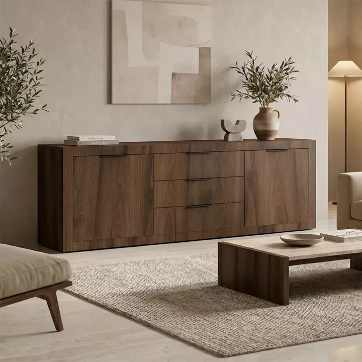 Μπουφές Doha pakoworld καρυδί με oak 210x45x80.5εκ