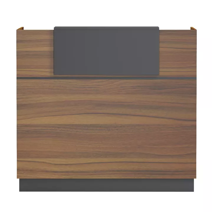 RECEPTION DESK BARRY HM2152.03 MELAMINE IN WALNUT/GREY 120x70x110Hcm.