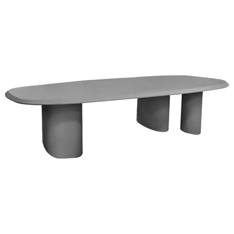 DINING TABLE OVAL GLEN HM6598.01 FIBER CEMENT IN GREY 260x95x75Hcm