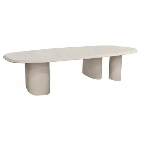 DINING TABLE OVAL GLEN HM6598.02 FIBER CEMENT IN BEIGE 260x95x75Hcm