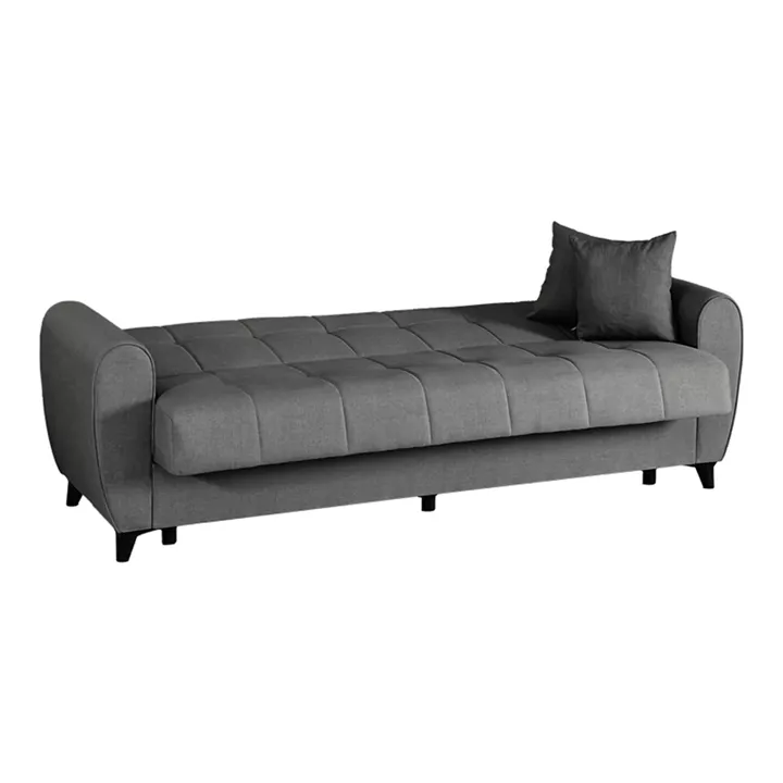 3-seater sofabed Lincoln pakoworld with storage space anthracite fabric 226x84x93cm