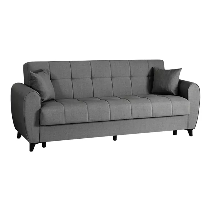 3-seater sofabed Lincoln pakoworld with storage space anthracite fabric 226x84x93cm