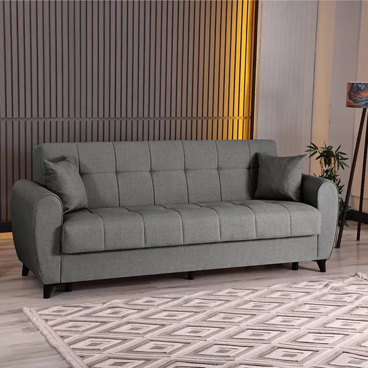 3-seater sofabed Lincoln pakoworld with storage space anthracite fabric 226x84x93cm
