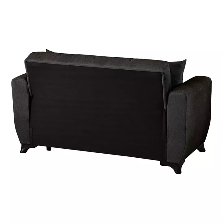 2-seater sofabed Modesto pakoworld with storage space black fabric 153x84x86cm