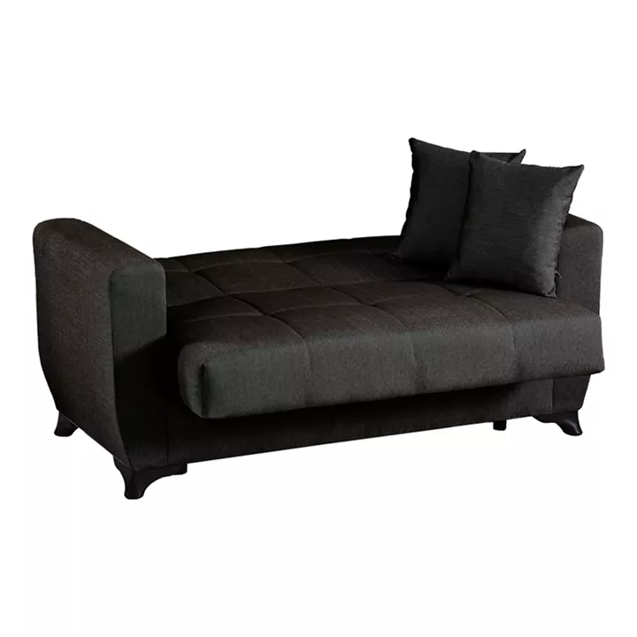 2-seater sofabed Modesto pakoworld with storage space black fabric 153x84x86cm