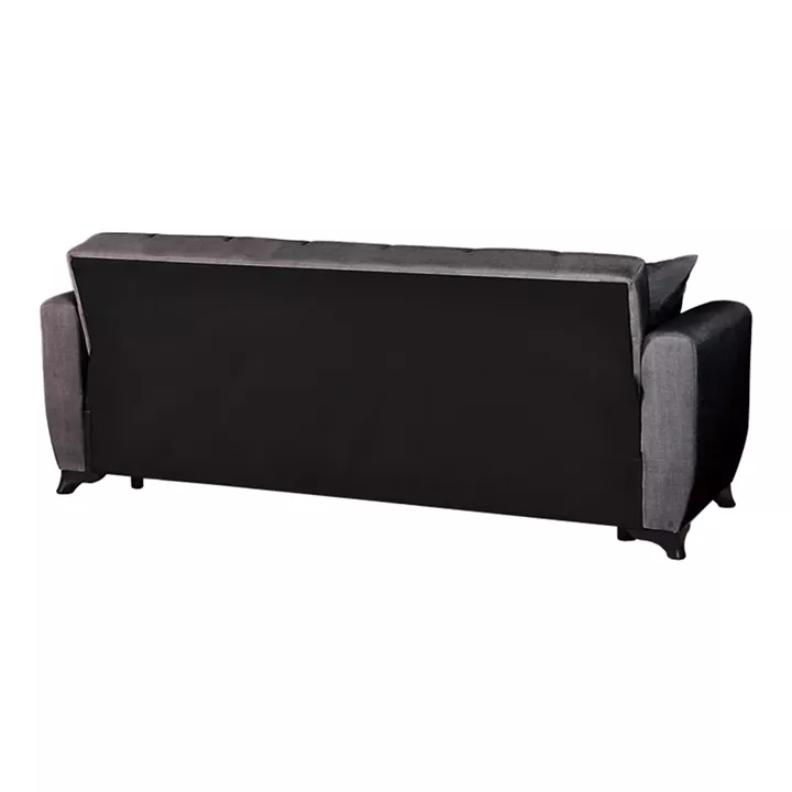 3-seater sofabed Modesto pakoworld with storage space black fabric 213x84x86cm