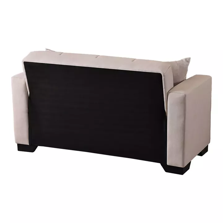 2-seater sofabed Vox pakoworld with storage space cream fabric 150x84x83cm